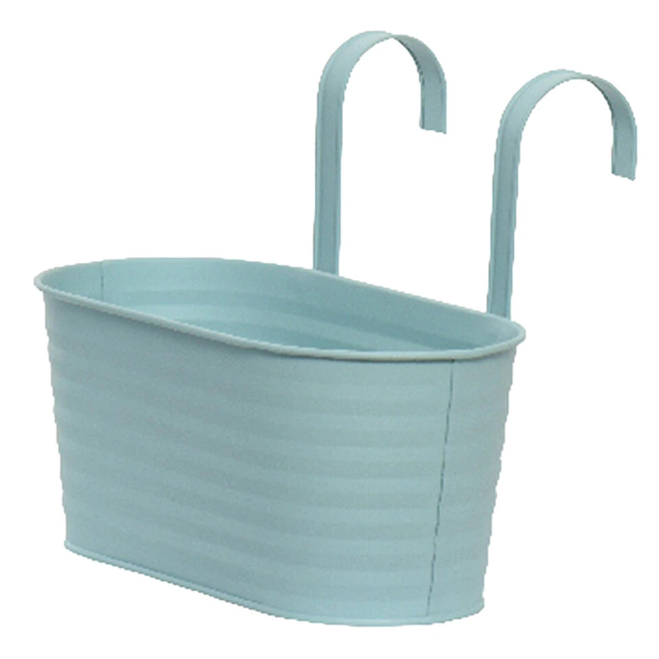 Decoris Plantenbak - Ophangbaar - Zink - Lichtblauw - 32 X 16 Cm 3 Decoris Plantenbak - Ophangbaar - Zink - Lichtblauw - 32 X 16 Cm