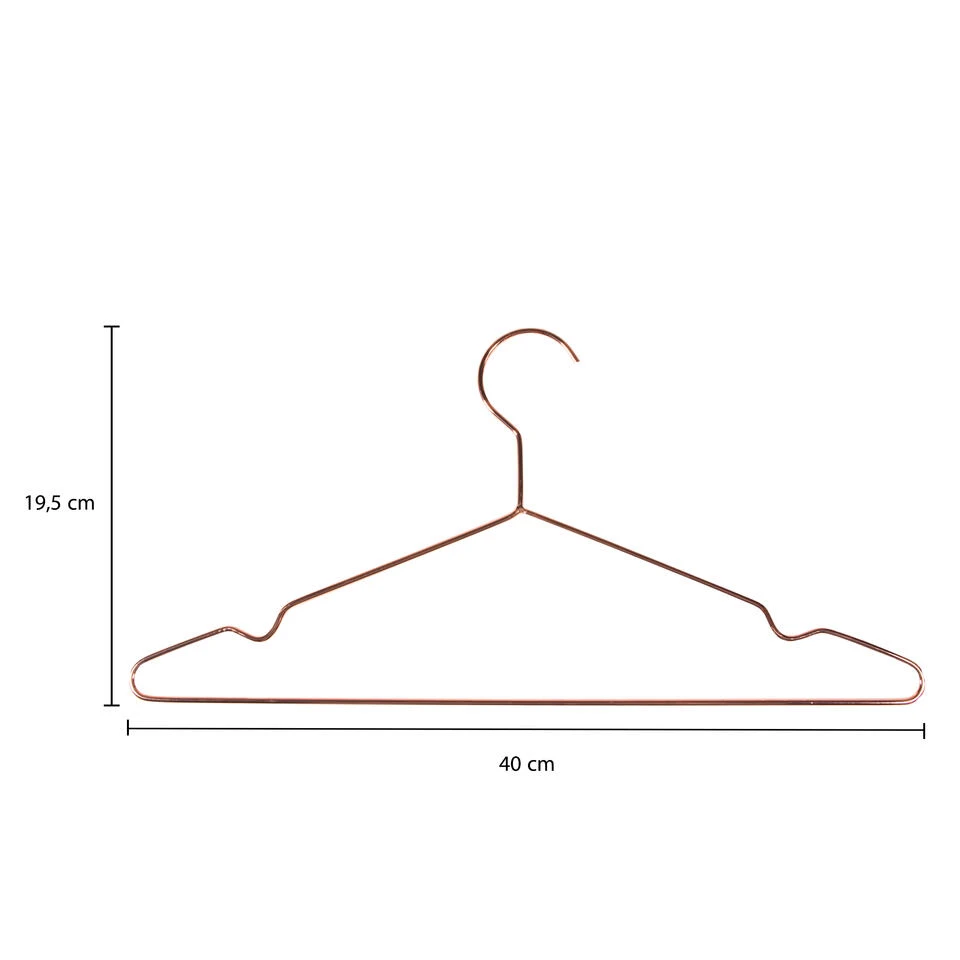 QUVIO Kledinghanger Set Van 40 - Metaal - Koperkleur 6 QUVIO Kledinghanger Set Van 40 - Metaal - Koperkleur - Afbeelding 4