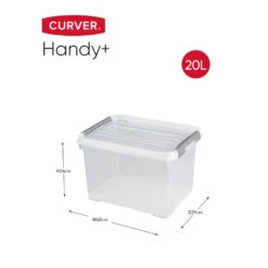 Curver Handy+ Opbergbox - 20L - 3 Stuks - Transparant Met Deksel 7 Curver Handy+ Opbergbox - 20L - 3 Stuks - Transparant Met Deksel -Tuinmeubel Winkel 1145814754 0101