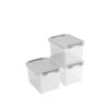 Curver Handy+ Opbergbox - 20L - 3 Stuks - Transparant Met Deksel -Tuinmeubel Winkel 1145814754