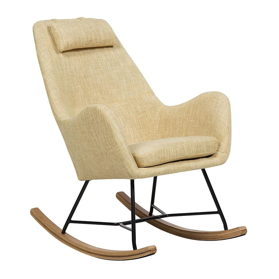 Beliani Schommelstoel ARRIE - Geel Polyester 3 Beliani Schommelstoel ARRIE - Geel Polyester