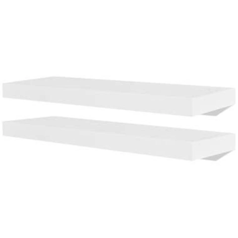 VIDAXL Wandplanken MDF Zwevend Voor Boeken/dvd Wit 2 St 3 VIDAXL Wandplanken MDF Zwevend Voor Boeken/dvd Wit 2 St