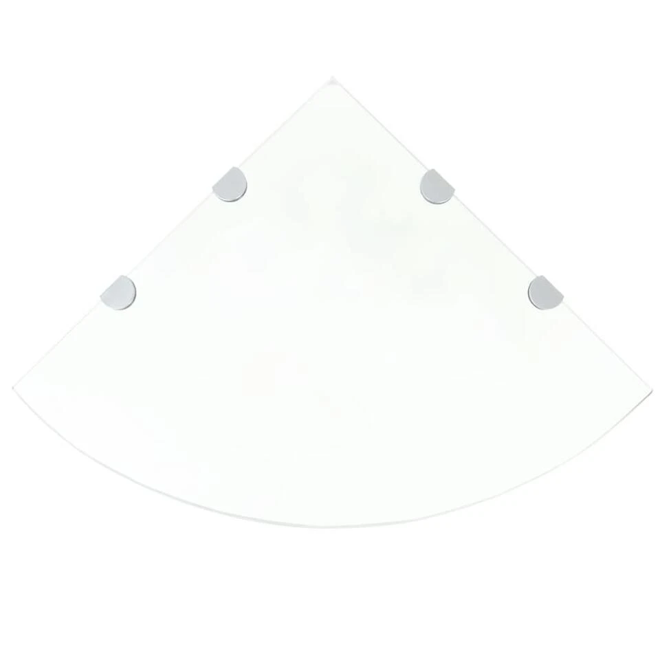 VidaXL Hoekschap Met Chromen Dragers Transparant 45x45 Cm Glas 3 VidaXL Hoekschap Met Chromen Dragers Transparant 45x45 Cm Glas