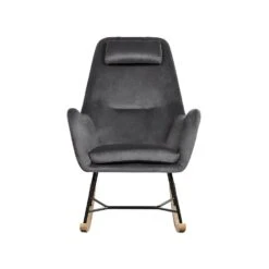 Beliani Schommelstoel ARRIE - Grijs Fluweel 9 Beliani Schommelstoel ARRIE - Grijs Fluweel -Tuinmeubel Winkel 1783630521 0103