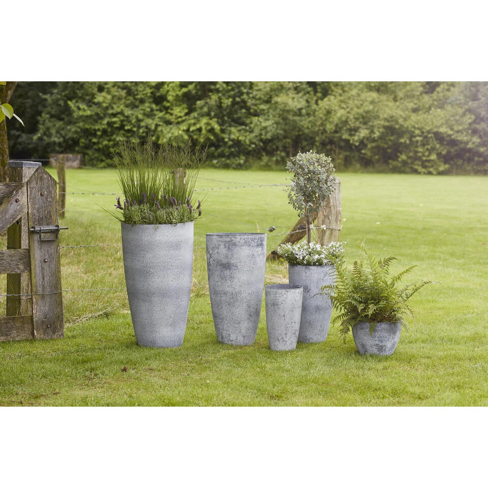 Ter Steege Plantenpot - Betongrijs - Kunststof-steenpoeder - 29x50 Cm 4 Ter Steege Plantenpot - Betongrijs - Kunststof-steenpoeder - 29x50 Cm - Afbeelding 2