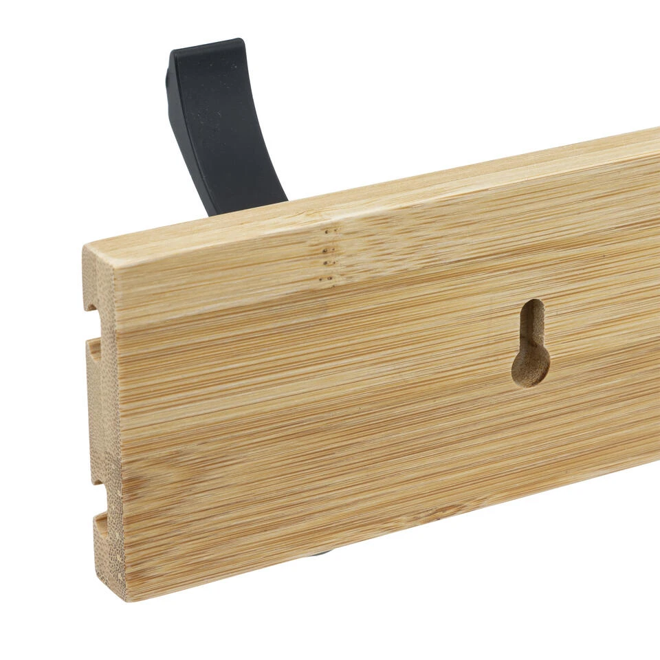 5Five Kapstok Wand/muur - Lichtbruin/zwart - 4 Ophanghaken - 40 Cm 4 5Five Kapstok Wand/muur - Lichtbruin/zwart - 4 Ophanghaken - 40 Cm - Afbeelding 2