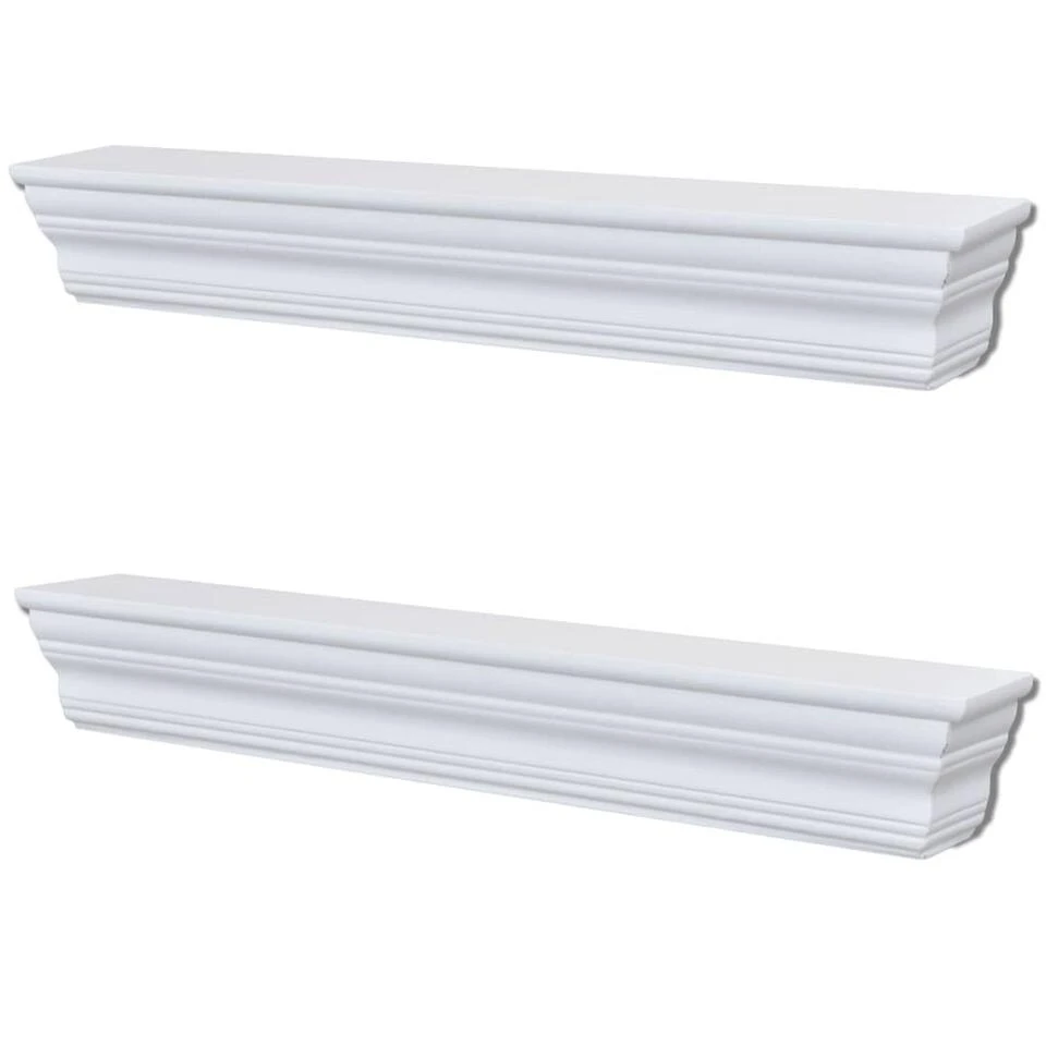 VidaXL Wandplanken Aaliyah 2 St Wit 3 VidaXL Wandplanken Aaliyah 2 St Wit