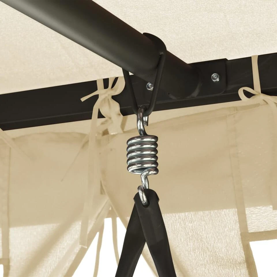 VidaXL Schommelbank Met Prieel Converteerbaar Crèmewit 4 VidaXL Schommelbank Met Prieel Converteerbaar Crèmewit - Afbeelding 2