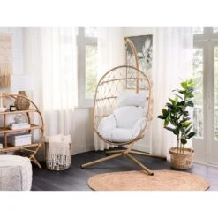 Beliani Hangstoel ADRIA - Beige Polyester -Tuinmeubel Winkel 33f7b3053bef41bd93efbae84d9cf149