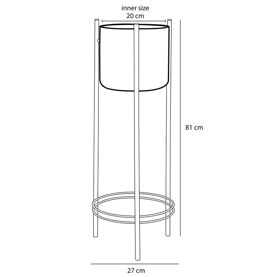 Mica Decorations Sverre Bloempot - H81 X Ø27 Cm - Goud, Zwart 6 Mica Decorations Sverre Bloempot - H81 X Ø27 Cm - Goud, Zwart - Afbeelding 4
