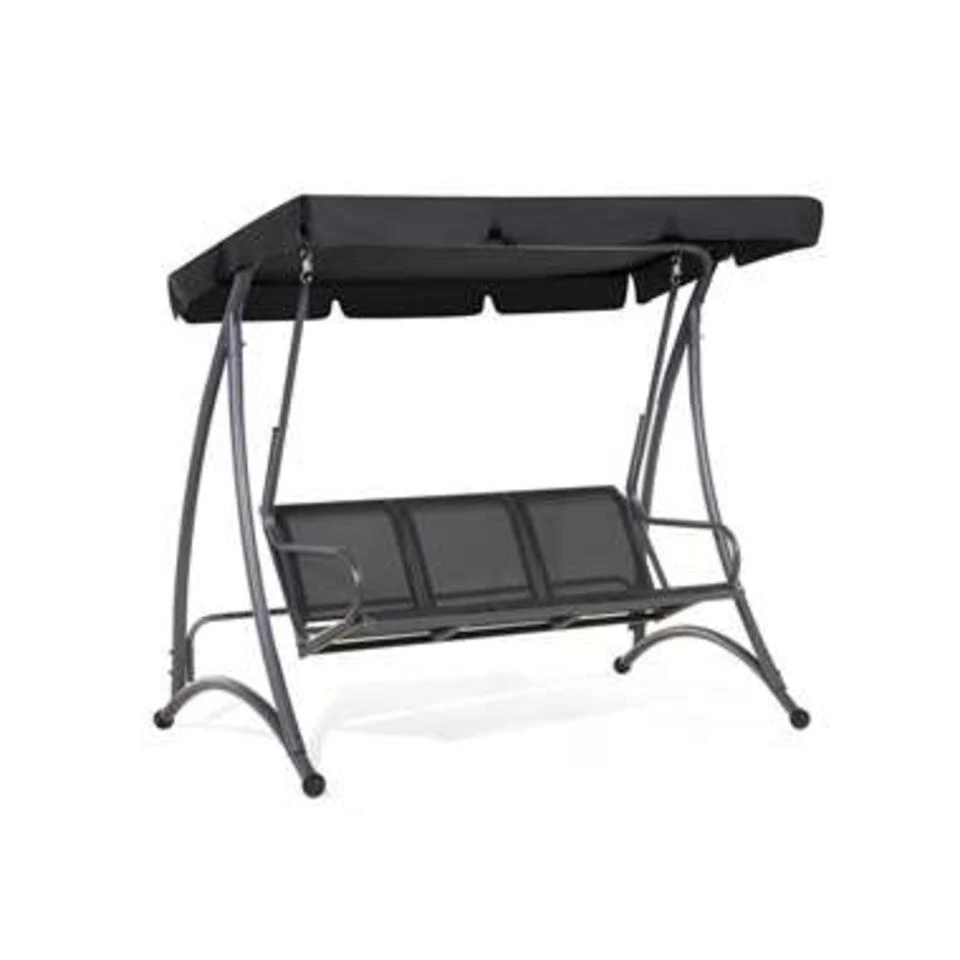 Beliani Schommelbank BOGART - Zwart Mesh 6 Beliani Schommelbank BOGART - Zwart Mesh - Afbeelding 4