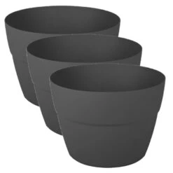 EDA Bloempot - Zwart - Kunststof - D30 X H21 - 8 Liter -Tuinmeubel Winkel 4f9dec2a522f4d48a1510c03bbdf3004