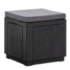 Keter Allibert Hocker/voetenbankje Cube Incl. Kussen - Grijs - 39x42x42 Cm -Tuinmeubel Winkel 50100445