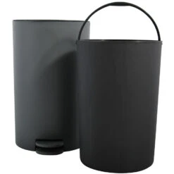 MSV Kleine Badkamer/toilet Pedaalemmer - Donkergrijs - 3L - 15 X 27cm -Tuinmeubel Winkel 51510499b5884e7fbceae3c35f63656b