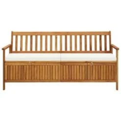 VidaXL Opbergbankje Met Kussen 170 Cm Massief Acaciahout -Tuinmeubel Winkel 554f6978d3f14e4c9774dbb397a5cf54