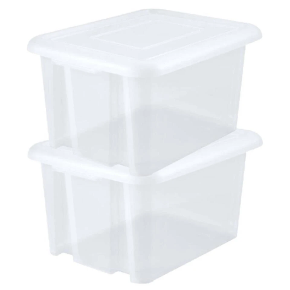 EDA Opbergbox - Wit - Stapelbaar - L58 X B44 X H31 Cm 4 EDA Opbergbox - Wit - Stapelbaar - L58 X B44 X H31 Cm - Afbeelding 2