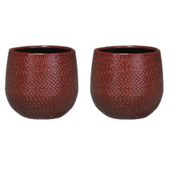 Mica Decorations Bloempot - Bordeaux - Ribbel - Keramiek - 14 X 12 Cm -Tuinmeubel Winkel 5f343d1531ef4d07a7f46951abcfa7f5
