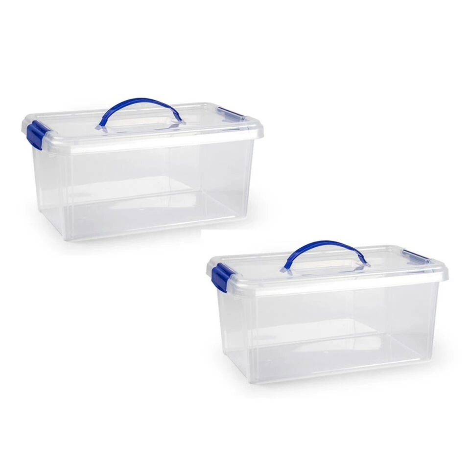 Opslagbak/organizer Met Deksel 10 Liter Transparant 4 Opslagbak/organizer Met Deksel 10 Liter Transparant - Afbeelding 2