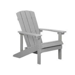 Beliani Tuinstoel ADIRONDACK - Grijs Kunsthout -Tuinmeubel Winkel 6cf0a11ac6464245bda7befa4bfc4d82