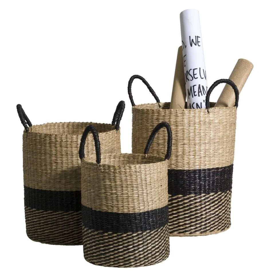 Mand Amsterdam - Zwart/naturel - 35xØ30 Cm 5 Mand Amsterdam - Zwart/naturel - 35xØ30 Cm - Afbeelding 3