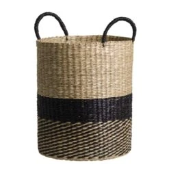 Mand Amsterdam - Zwart/naturel - 35xØ30 Cm