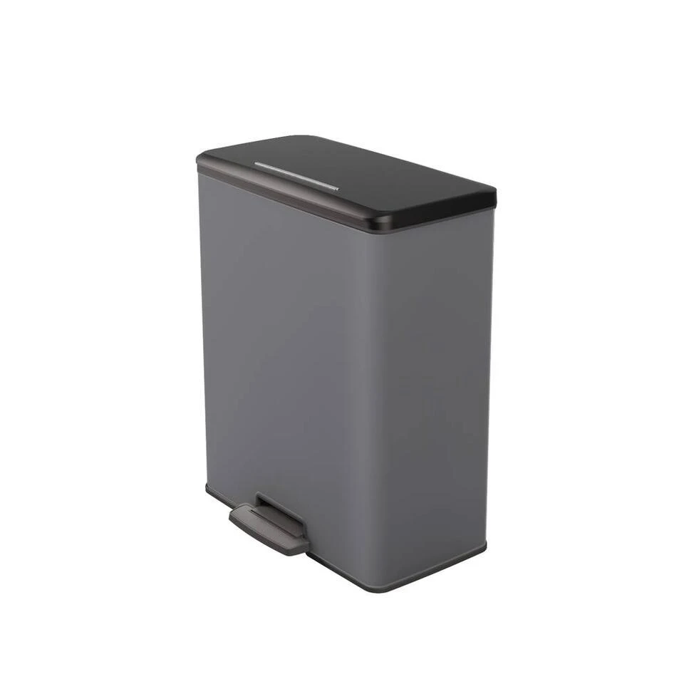 Pedaalemmer Deco Bin - Rechthoek - Grijs - 2x26L 5 Pedaalemmer Deco Bin - Rechthoek - Grijs - 2x26L - Afbeelding 3
