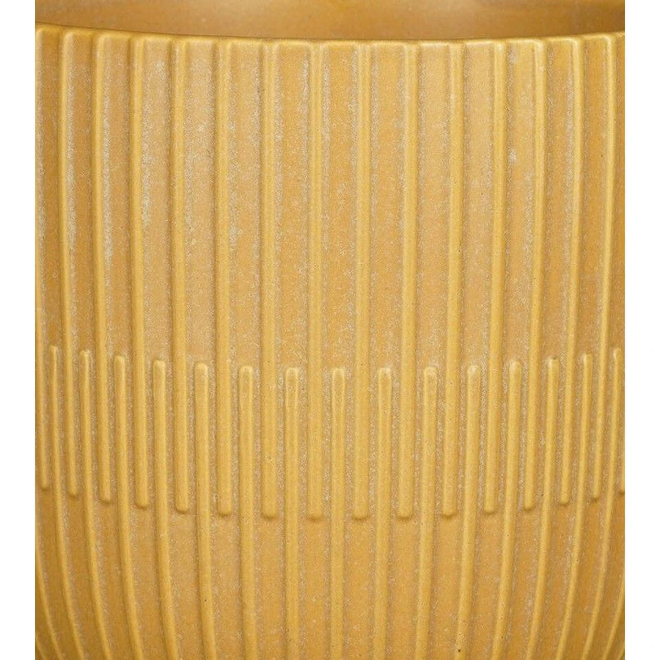 Mica Decorations Plantenpot - Keramiek - Okergeel - D19-H18 Cm 4 Mica Decorations Plantenpot - Keramiek - Okergeel - D19-H18 Cm - Afbeelding 2