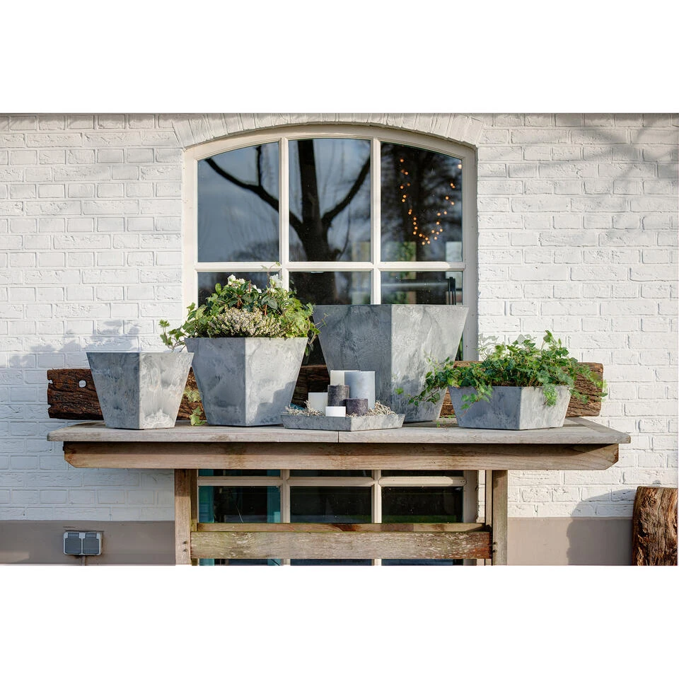 Steege Plantenbak - Vierkant - Gerecycled Kunststof - Grijs - 35 Cm 4 Steege Plantenbak - Vierkant - Gerecycled Kunststof - Grijs - 35 Cm - Afbeelding 2