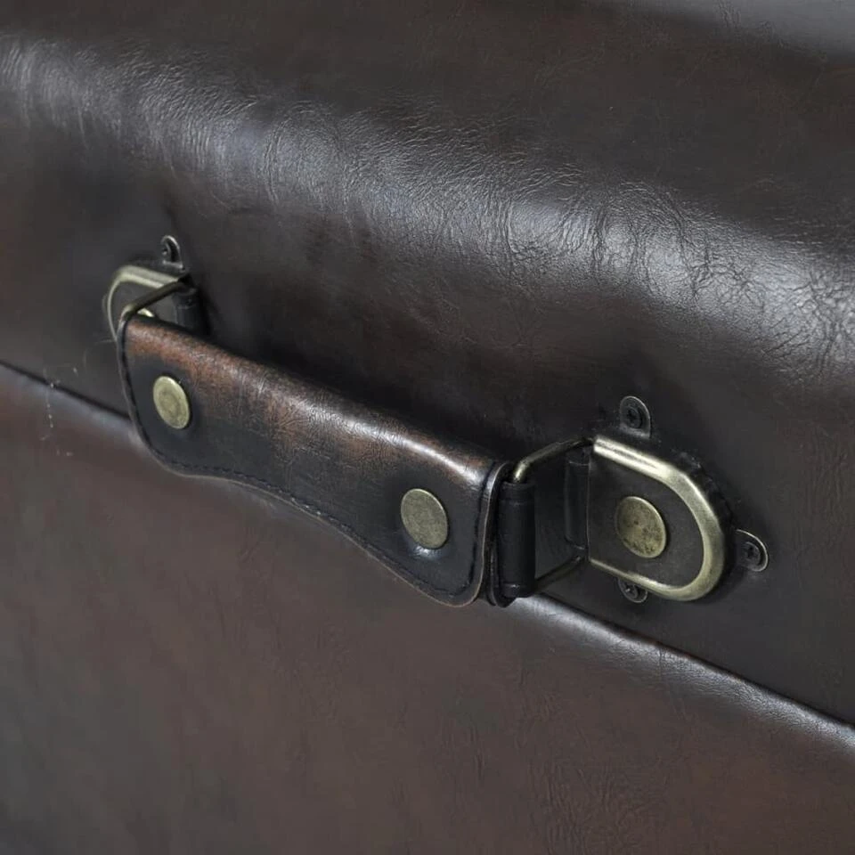 VidaXL 3-delige Opbergbankjeenset Bruin 4 VidaXL 3-delige Opbergbankjeenset Bruin - Afbeelding 2