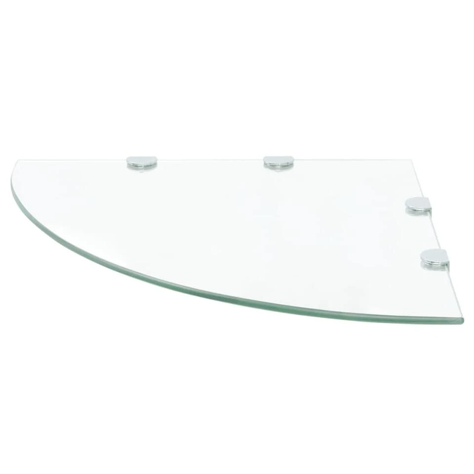 VidaXL Hoekschap Met Chromen Dragers Transparant 45x45 Cm Glas 4 VidaXL Hoekschap Met Chromen Dragers Transparant 45x45 Cm Glas - Afbeelding 2