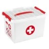Stapelbare Q-line Opbergbox EHBO 22 Liter - Wit/rood - 26x30x40 Cm