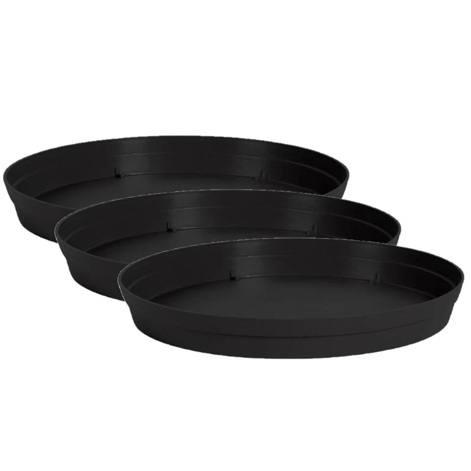 EDA Bloempot - Toscane - Onderschaal - Antraciet - Kunststof - D23 Cm 5 EDA Bloempot - Toscane - Onderschaal - Antraciet - Kunststof - D23 Cm - Afbeelding 3