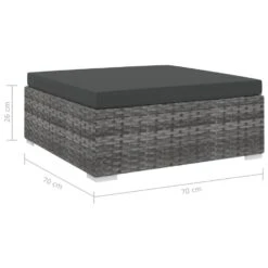 VidaXL Voetensteun 1 St Met Kussen Poly Rattan Grijs -Tuinmeubel Winkel 8ceb739b7bf547f7bc44d264ba03652a