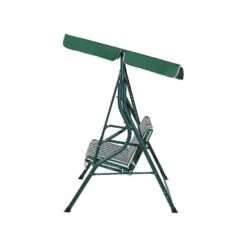 Beliani Schommelbank CHAPLIN - Groen Staal -Tuinmeubel Winkel 8d9856d176b845cd9034a686385317e1