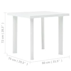 VidaXL Tuintafel 80x75x72 Cm Kunststof Wit -Tuinmeubel Winkel 8e116950249748d289b5295d9a984a16
