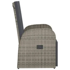 VidaXL Tuinstoel Verstelbaar Met Kussen Poly Rattan Grijs -Tuinmeubel Winkel 9744c38832be4c28b8ba57d71e558150