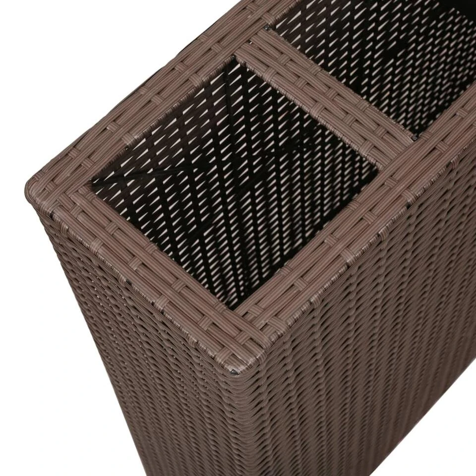 VidaXL Plantenbak Verhoogd Met 4 Potten Poly Rattan Bruin 6 VidaXL Plantenbak Verhoogd Met 4 Potten Poly Rattan Bruin - Afbeelding 4