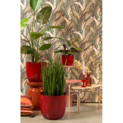 Mica Decorations Plantenpot - Donkerrood - Keramiek - 22 X 20 Cm -Tuinmeubel Winkel ae3853a2b3644b858fe1a451eae0751d