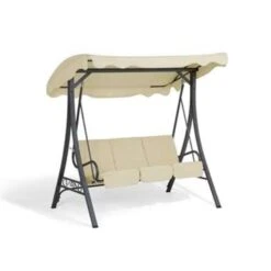 Beliani Schommelbank GARBO - Beige Polyester -Tuinmeubel Winkel b0e712a8967c414dac73bdd31f19fc5b