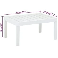 VidaXL Tuintafel 78x55x38 Cm Kunststof Wit -Tuinmeubel Winkel b1ef92e705264264910cdce2a6e0464a
