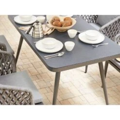 Beliani Tuintafel LIPARI - Grijs Aluminium -Tuinmeubel Winkel be9e9b22d3d043f2938f0a82b56ea921