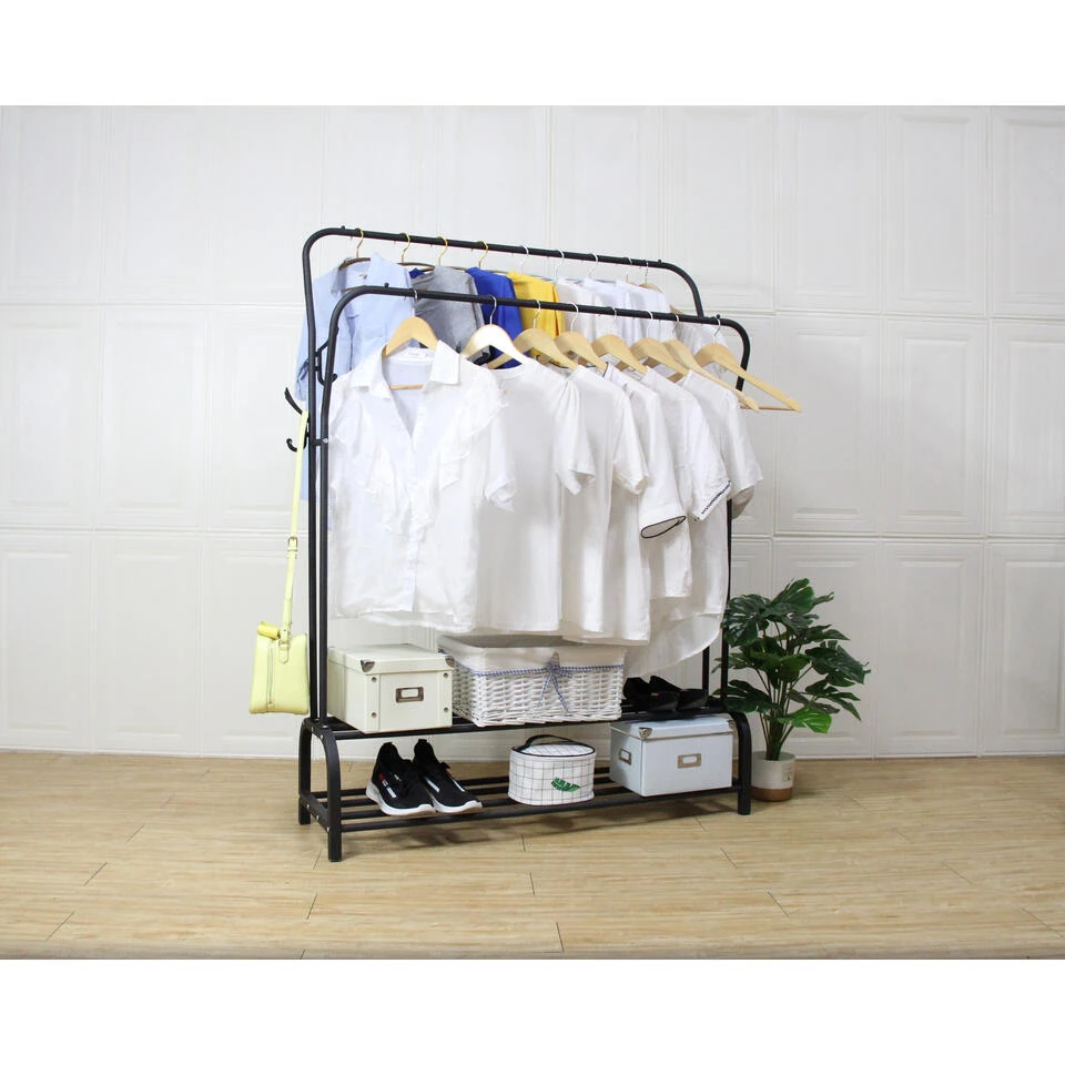 O'DADDY® Kledingrek Metaal - Dubbele Buis Tot 25 Kg - 110x33x 157 - Zw 4 O'DADDY® Kledingrek Metaal - Dubbele Buis Tot 25 Kg - 110x33x 157 - Zw - Afbeelding 2