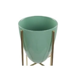 Beliani Plantenbak Voor Buiten LEFKI - Groen Ijzer -Tuinmeubel Winkel c7e1daa33f404f45a3c7ed6bb603f22f