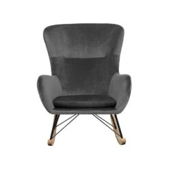 Beliani Schommelstoel ELLAN - Grijs Fluweel 8 Beliani Schommelstoel ELLAN - Grijs Fluweel -Tuinmeubel Winkel d62bec75d0834c28b7fb7c65256607da