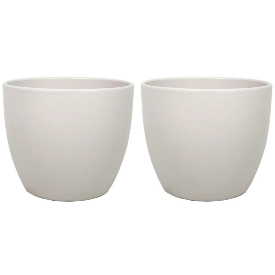 Floran Plantenpot - Taupe - Mat - Keramiek - 17 X 15 Cm 4 Floran Plantenpot - Taupe - Mat - Keramiek - 17 X 15 Cm - Afbeelding 2