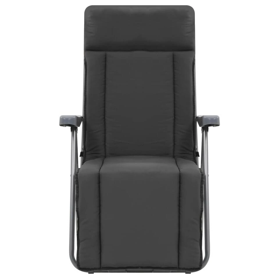 VidaXL Tuinstoelen Met Kussen Inklapbaar 2 St Grijs 5 VidaXL Tuinstoelen Met Kussen Inklapbaar 2 St Grijs - Afbeelding 3