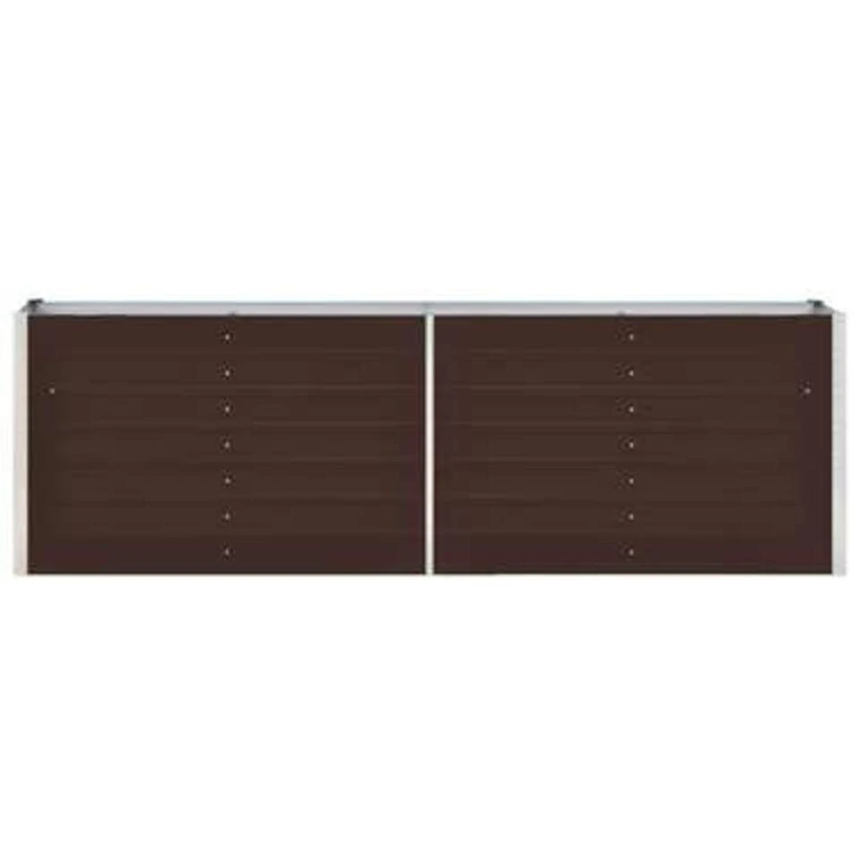 VidaXL Plantenbak Verhoogd 240x40x77 Cm Gegalvaniseerd Staal Bruin 5 VidaXL Plantenbak Verhoogd 240x40x77 Cm Gegalvaniseerd Staal Bruin - Afbeelding 3