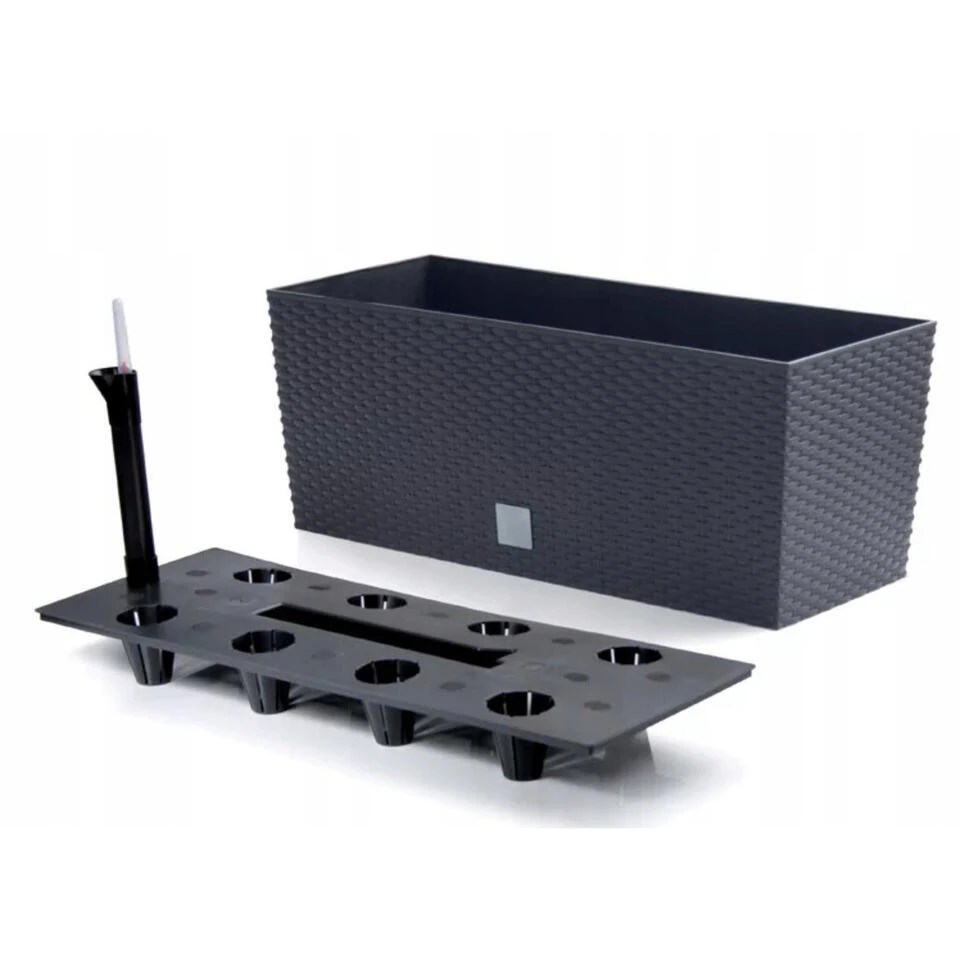 Prosperplast Plantenbak Rato - Antraciet - 17 L - 51 X 19 X 18 Cm 4 Prosperplast Plantenbak Rato - Antraciet - 17 L - 51 X 19 X 18 Cm - Afbeelding 2