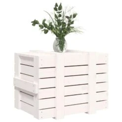 VidaXL Opbergbox 58x40,5x42 Cm Massief Grenenhout Wit -Tuinmeubel Winkel fb9ec7700e7c41cb83e914855fd20e77