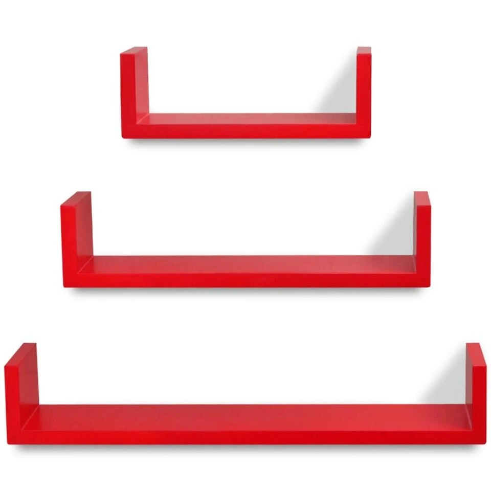 VidaXL Wandplanken 6 St Rood 6 VidaXL Wandplanken 6 St Rood - Afbeelding 4